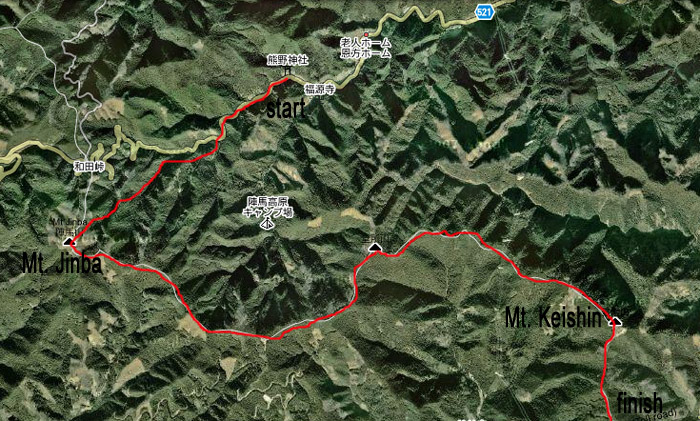 jinba hiking map